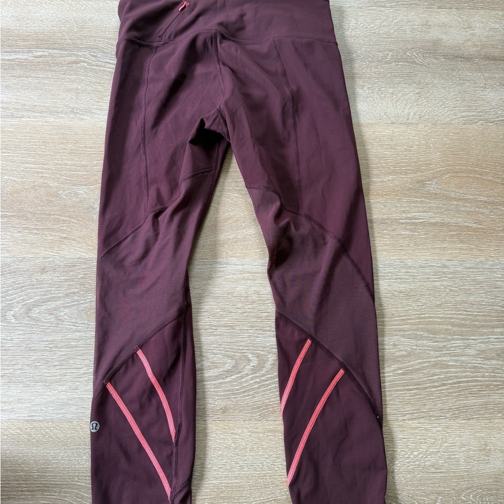 lululemon athletica Burgundy Leggings 7/8